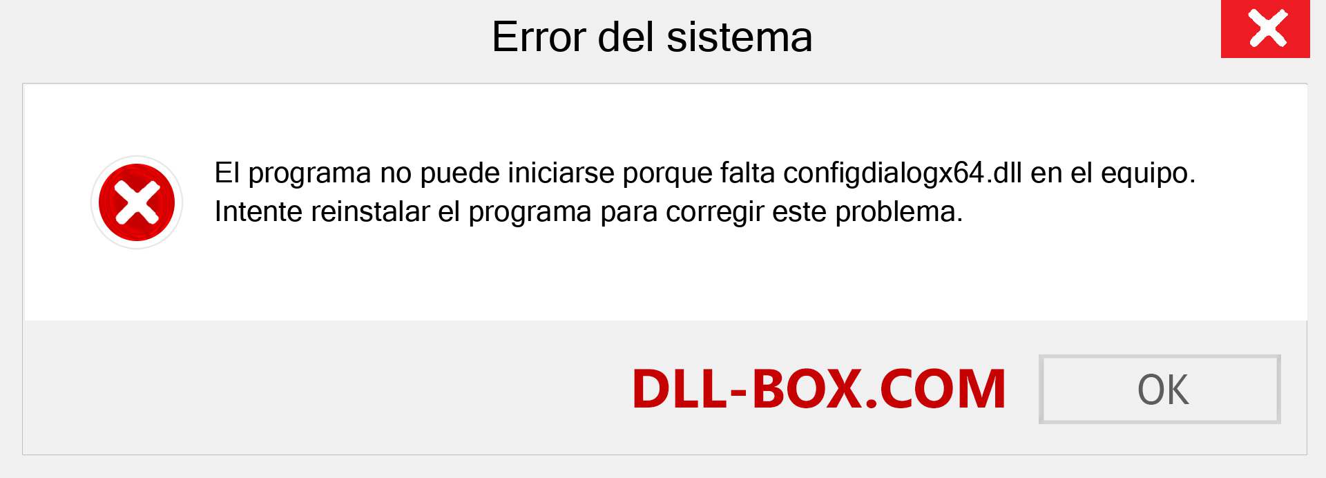 ¿Falta el archivo configdialogx64.dll ?. Descargar para Windows 7, 8, 10 - Corregir configdialogx64 dll Missing Error en Windows, fotos, imágenes